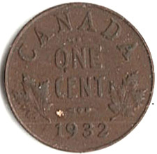 1932 CANADA CENT ~YOU GRADE IT ~ CANADA NO LONGER MINTS ONE CENT COINS .stk p-51
