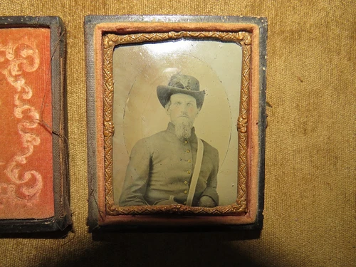 CIVIL WAR MOSBY RANGER CONFEDERATE CSA GUERILLA CAVALRY SOLDIER PHOTO IN CASE