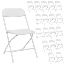 50 PCS 31.5"H Commercial White Plastic Folding Chairs Stackable Picnic Party