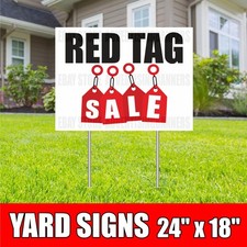 RED TAG SALE Yard Sign with H-Stakesdiscount clearance holiday store
