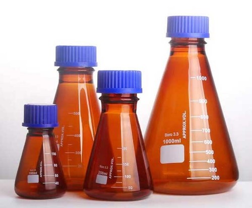 50ml - 1000ml Erlenmeyer Flask w/ Blue Cap Laboratory Glassware Lab ...