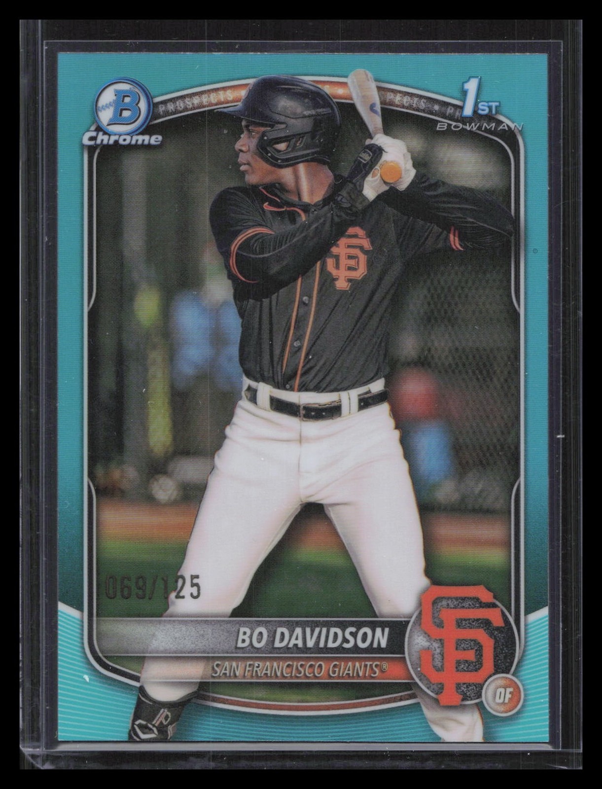 2025 Bowman Chrome #BCP-206 Bo Davidson Prospects Aqua #/125