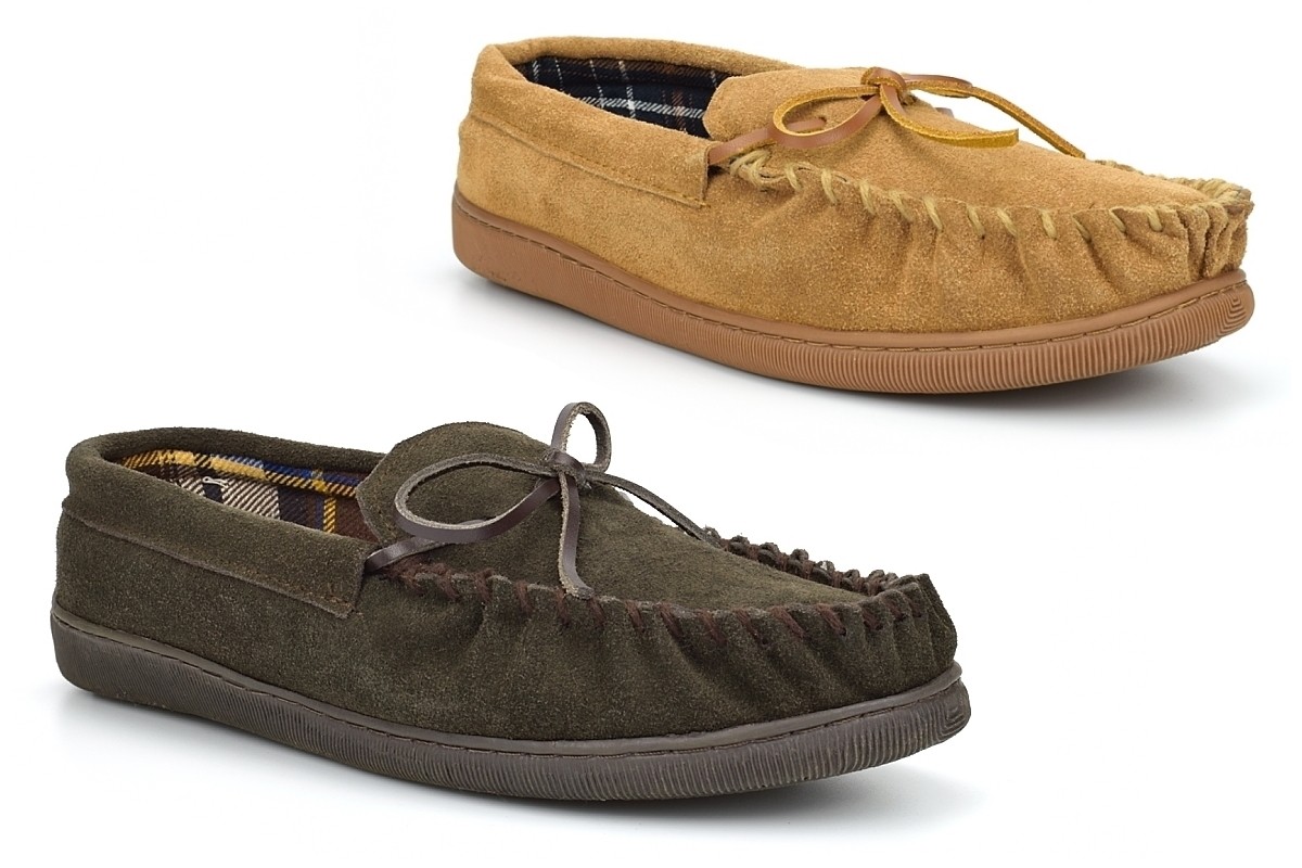 SAOLA Pantofole mocassino da uomo in pelle scamosciata pantofole in vera pelle scamosciata suola in gomma scamosciata taglia