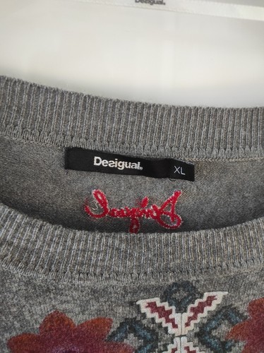 *Desigual* Pullover Damen Strickpullover Gr. XL Grau mehrfarbig Siberglanz - Bild 3 von 7