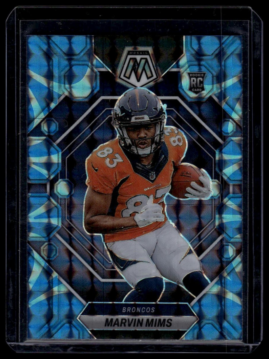 2023 Panini Mosaic #346 Marvin Mims Reactive Blue Mosaic