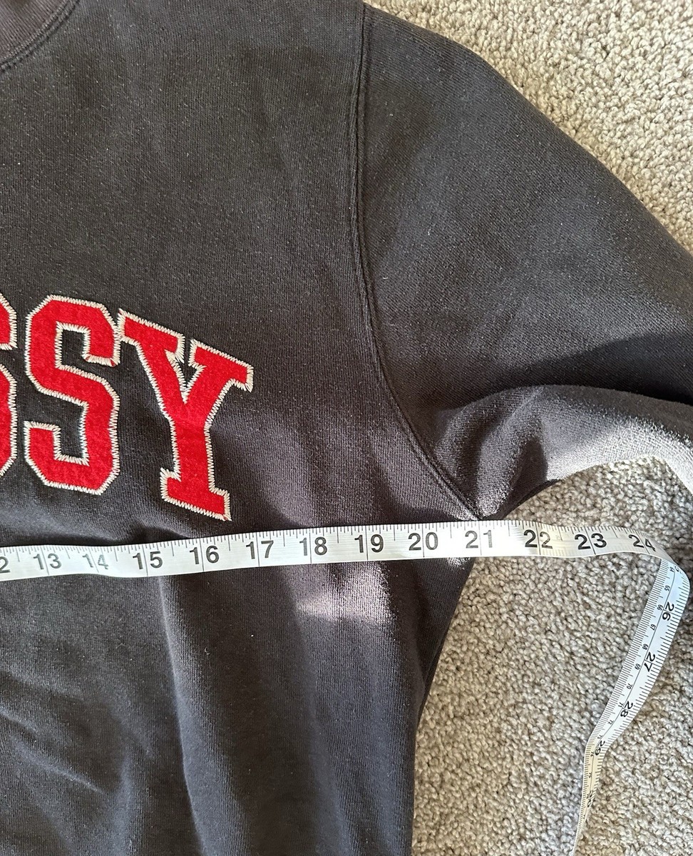 VTG 90s Y2K Stussy Faded Black University Crewneck Grail