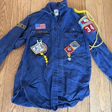 VTG 40s 50s Cub Scouts Boy Scouts of America Uniform Shirt Patches S-M USA