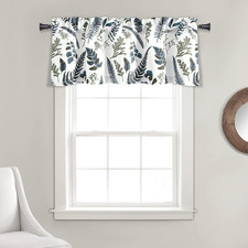 Devonia Allover Light Filtering Window Curtain Valance, 52"W X 18"L, White Gre
