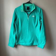 The North Face Turquoise Fleece pullover Jacket 1/4 zip womens size medium