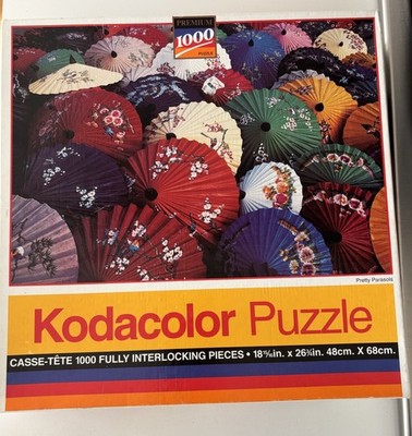 Vintage Kodakolor Pretty Parasols 1000 Piece Puzzle Factory Sealed Kodak Premium