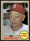1968 Topps Red Schoendienst #294 St. Louis Cardinals - Very Good