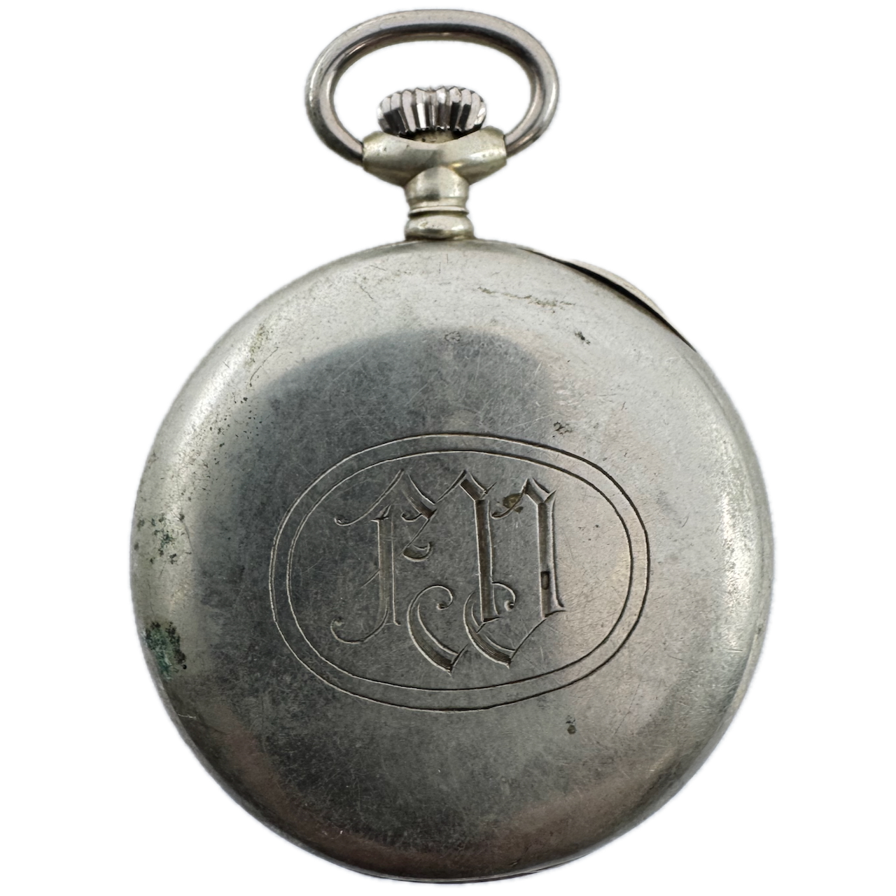 Antique 46mm P.N. Lackcritz Open Face Pocket Watch Case Nickel Alloy USA