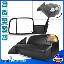 Fits 2009-2012 Ram 1500 Power Heat Flip Up Tow Mirrorsled Turn Signal Lights