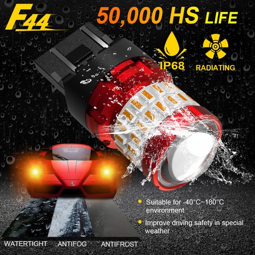 7443 7444 7440 LED Amber Turn Signal Parking DRL Light Bulbs CANBUS Error Free - Picture 4 of 12