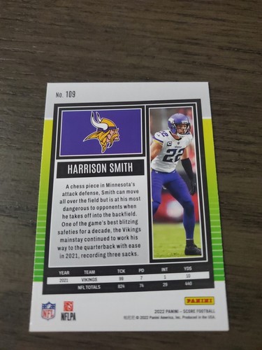 2022 Score Gold Harrison Smith #109 - Bild 2 von 2
