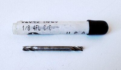 BASSETT 1/8'' X 1/4'' LOC X 1-1/2'' OAL Carbide 4 Flute Square Double End Mill USA