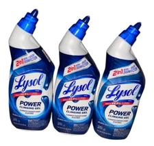 Lot Of 3- Lysol Power Clinging Gel Toilet Bowl Cleaner - 24 Oz Atlantic Fresh