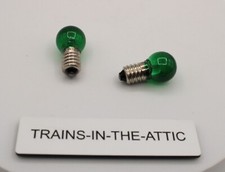 LIONEL 432 LED SCREW BASE GREEN GLOBE PACK OF 2 THESE ARE LED 18 VOLT
