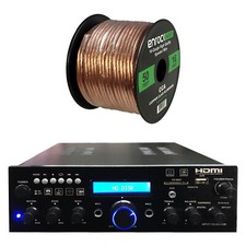 Pyle PDA9HBU 200W Bluetooth USB Home Theater Amplifier Receiver Bundle w/ Wire