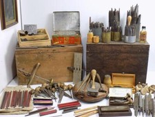Rarität großes Konvolut altes Goldschmiedewerkzeug Uhrmacherwerkzeug Sortiment