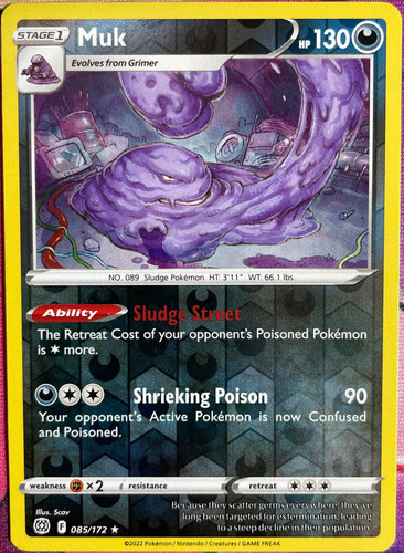 Muk Reverse Holo Rare - 085/172 - Brilliant Stars Pokemon 2022