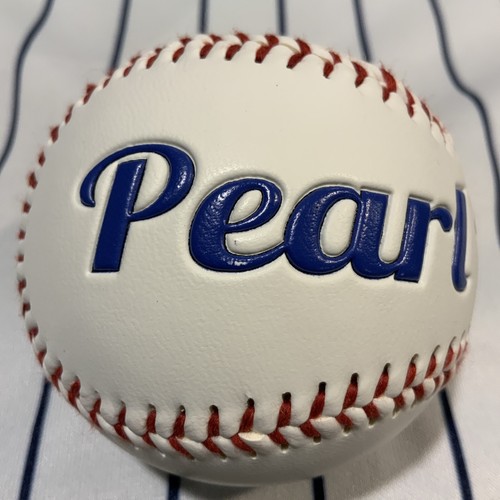 Pearl Harbor Hawaii WWII White Embossed Souvenir Baseball Ball (stained)