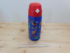 Kids 16oz Stainless Steel Insulated Water Bottle W/Covered Pop up Straw Dinosaur