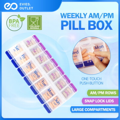 7 Day Weekly Pill Box Medicine Tablet Organizer Dispenser Container ...