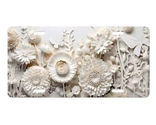 Monochrome Flowers Aluminum Front License Plate Car Accessory Vanity