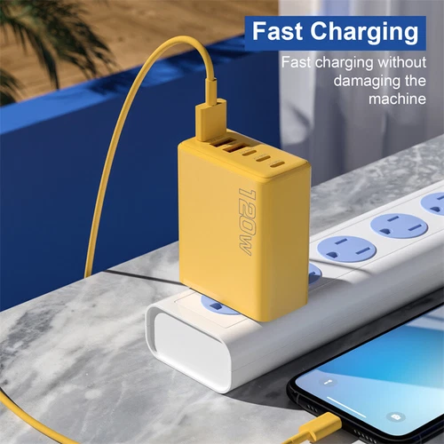 120W Fast Type C Wall Charger , 5-In-1 Fast Cable For Motorola Moto G 2025/2024 - Picture 7 of 35