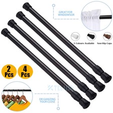 2/4PCS Heavy-Duty Steel Tension Curtain Rod Spring Load Adjustable Curtain Pole
