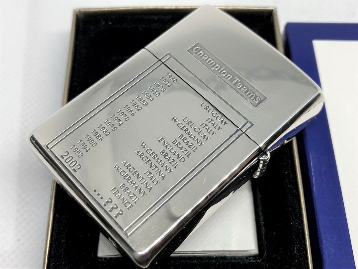 New ZIPPO 2002 FIFA World Cup Champion Teams Trophy Double-Sided Lighter w  Box