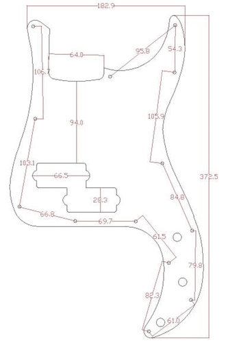 PB Bass Schlagbrett 13 Loch Plektrumschutz Kratzplatte für 4-Saiter Precision P Bass - Bild 4 von 29
