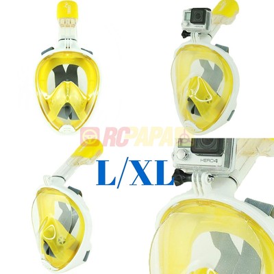 Download Snorkeling Full Face Mask Surface Diving Snorkel Scuba W Gopro Mount Yellow Lxl Ebay Yellowimages Mockups