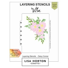 Lisa Horton Crafts Layering Stencils-Daisy Corner Pack of 1