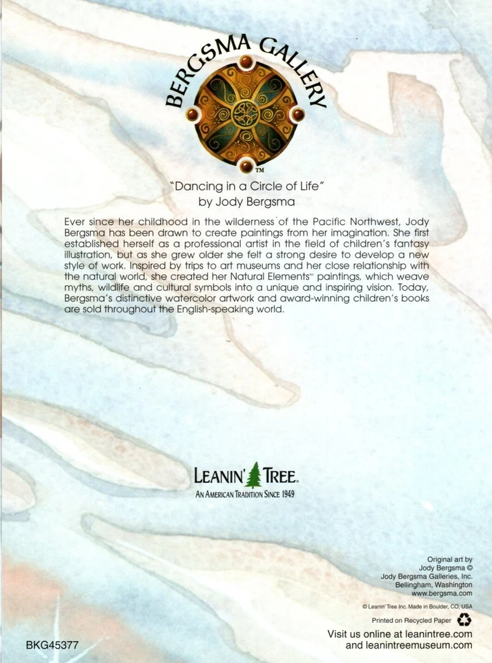 Bear Wolf Falcon Pronghorn Jody Bergsma Leanin' Tree Blank Greeting Card - Image 3 of 4