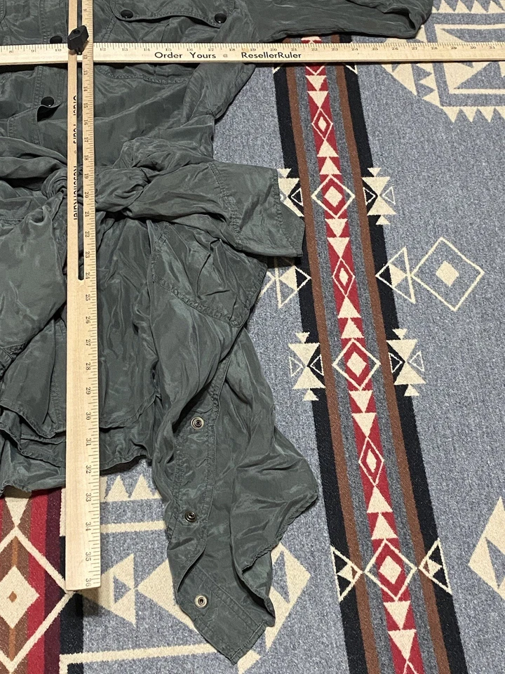 Faith Connexion Silk Slip Dress Dark Khaki Asymmetrical Womens XS M10 - Image 3 of 4