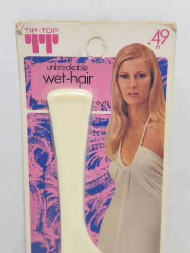 Vintage Tip Top Unbreakable 8" Wet Hair Comb WHITE #288 - Made In USA - NIP - Picture 2 of 6