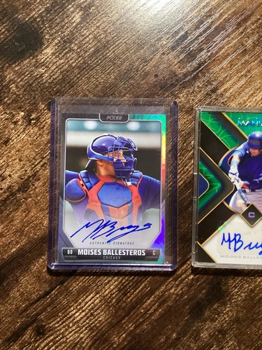 Moises Ballesteros 2023-24 Wild Card Auto Mania GREEN /15 & Pulse On Card Auto - Picture 2 of 9