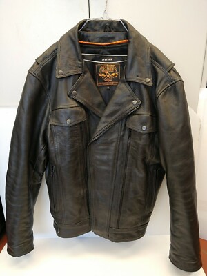 Milwaukee Leather Herren Lederjacke – Klassisch Schwarz, Mit Gürtel & Vielen Taschen