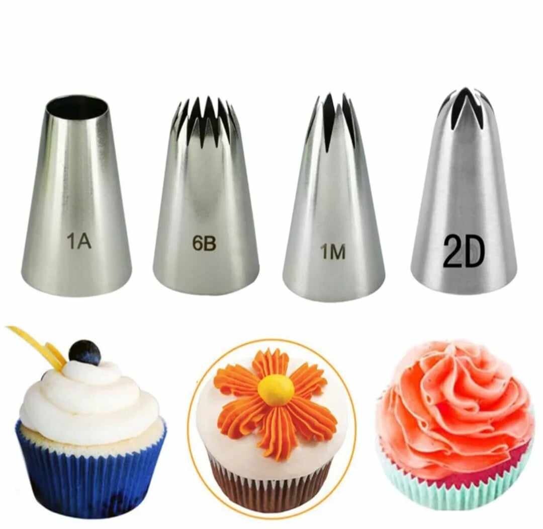 Flower Icing Piping Nozzle Cream Cupcake Tips Baking Accessories 1M 1A 6B 2D