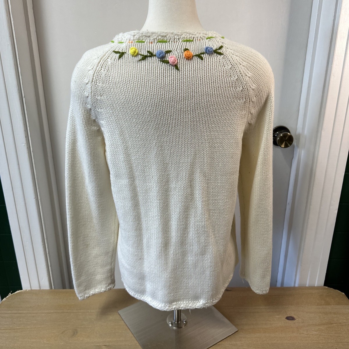 カーディガン Ameri VINTAGE - FLOWER EMBROIDERY JACKET KNIT Vintage Austrian Trachten Cardigan Sweater Dark Blue With