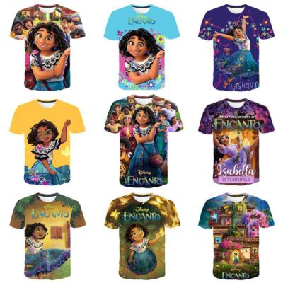 Cosplay Encanto 3D T-Shirts Mirabel Pepa Adult Kids Sports Short Sleeves Top Tee