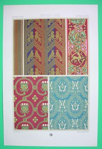 FRABRICS-Greco-Syrian-Style-Middle-Ages-COLOR-Litho-Print-by-Racinet