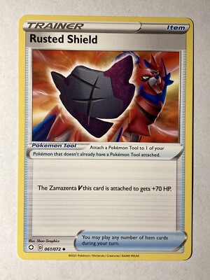 Rusted Shield 061/072 Pokemon Karte TCG aus Glänzendes Schicksal EN
