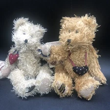 Boyds Bears FRIENDSHIP BEAR PAIR #50009 Plush 8” Wiggly & Squiggly Fully Jointed