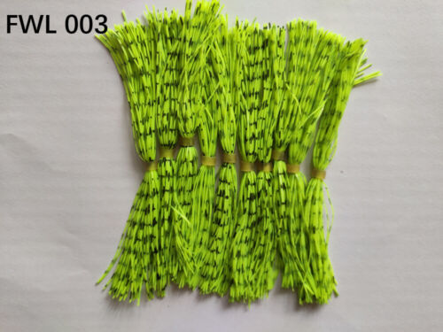 10 Bundles 50 Strands Silicone Skirts Fishing Tackle Buzz Spinner Jig Bass WL005 
