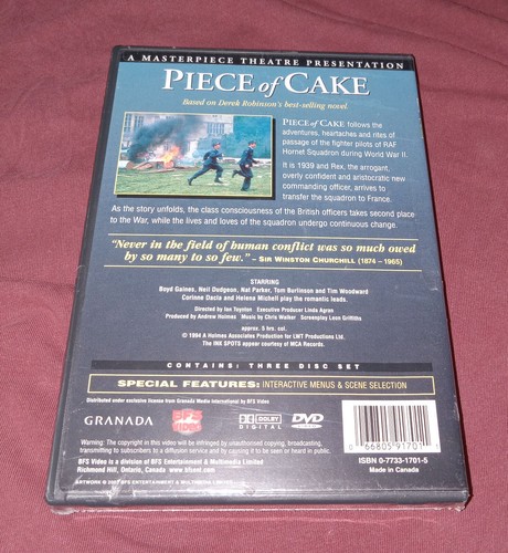 Piece of Cake DVD 1994 3-Disc Set Masterpiece Theatre WWII War Drama OOP RARE - Picture 2 of 4