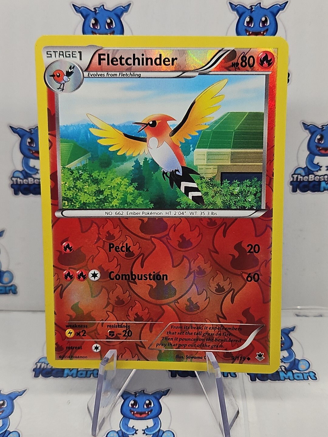 Fletchinder - 9/119 - Reverse Holo Pokemon Phantom Forces LP