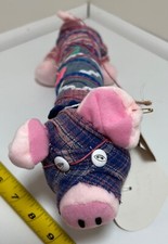Handmade Stuffed Whimsical Pig - Name is Amber - by Little Panda - 12-inch long
